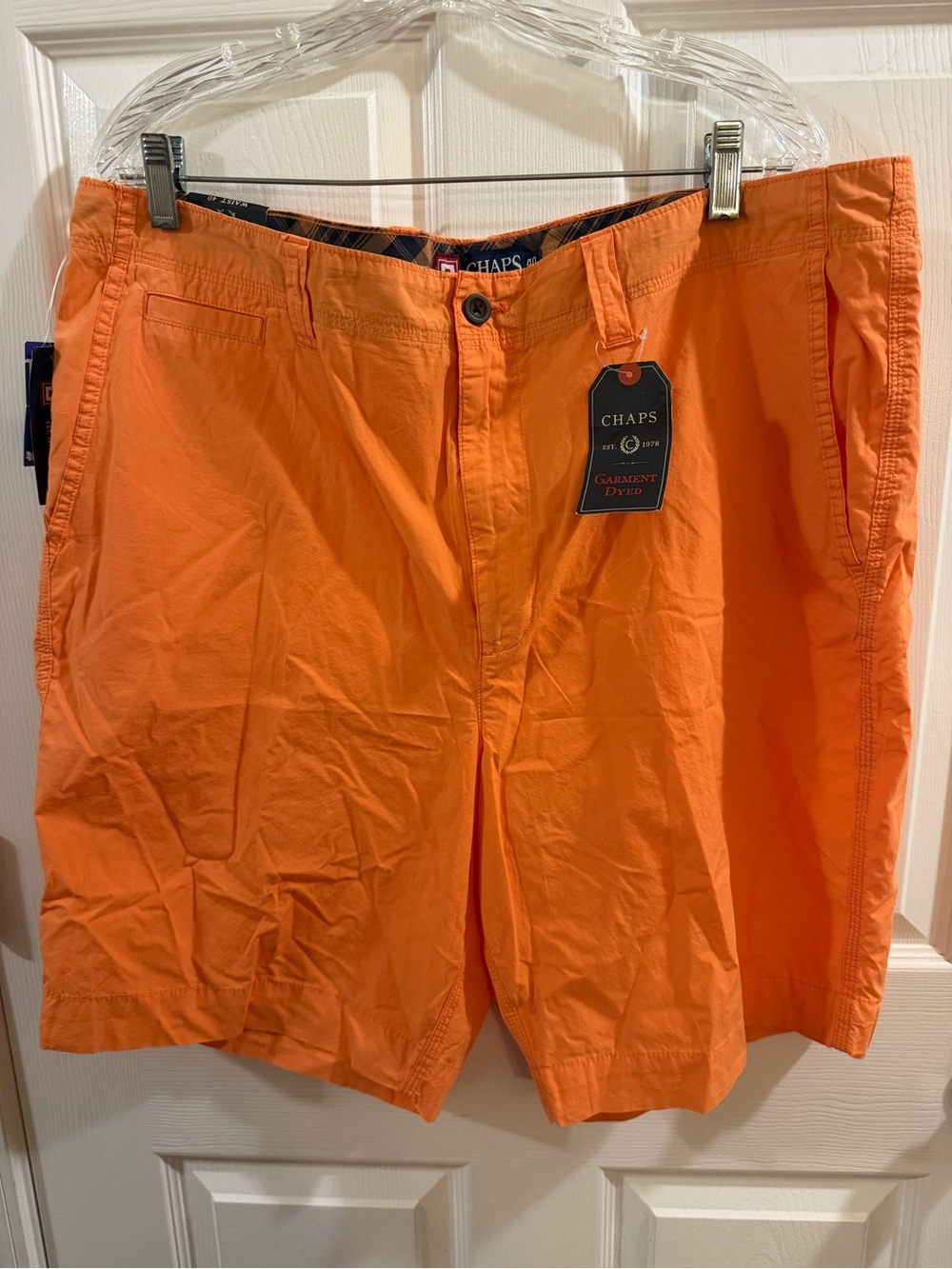 Chaps Orange Flat Front Men's Shorts